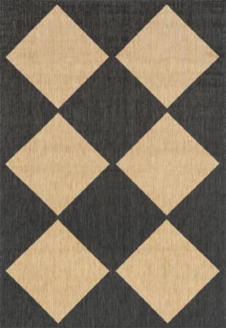 Dark Grey 8' x 10' Meyari Indoor/Outdoor Checkered Rug swatch