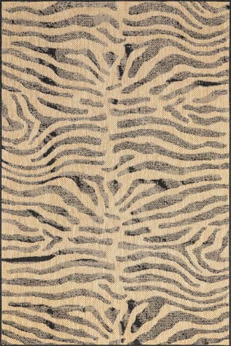 Dark Grey 5' x 8' Jovie Zebra Striped Indoor/Outdoor Rug swatch