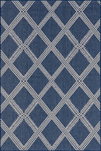 Navy 5' x 8' Favianna Indoor/Outdoor Trellis Rug swatch