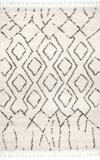 Off White 4' x 6' Abstract Moroccan Rug swatch