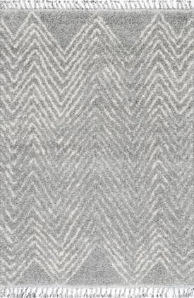 Gray 4' x 6' Moroccan Chevron Tassel Rug swatch