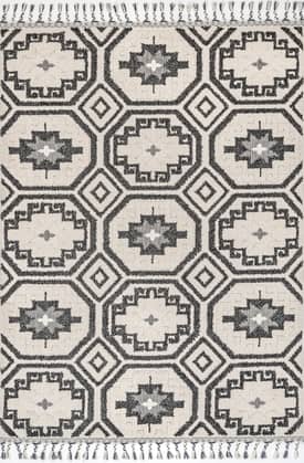 Gray Carved Tribal Tiles Rug swatch