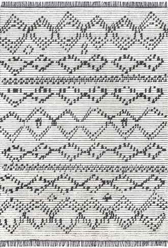 Beige 2' 8" x 8' Lilith Stippled Tasseled Rug swatch