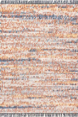 Orange 4' x 6' Shanna Striped and Speckled Rug swatch