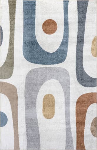 Beige Astra Washable Retro Abstract Rug swatch