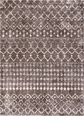 Brown 10' x 14' Moroccan Trellis Soft Shag Rug swatch