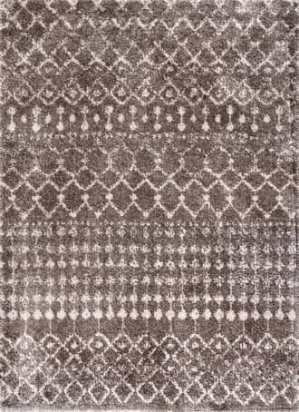Brown 10' x 14' Moroccan Trellis Soft Shag Rug swatch