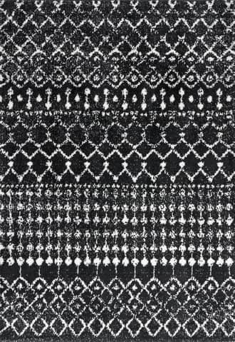 Black 5' x 8' Moroccan Trellis Soft Shag Rug swatch