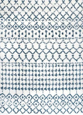 Blue 5' 3" x 7' 7" Moroccan Trellis Soft Shag Rug swatch