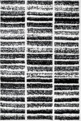 Black And White Faded Striped Shag Rug swatch