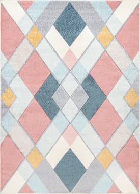 Pink 6' 7" x 9' Contemporary Tiles Rug swatch