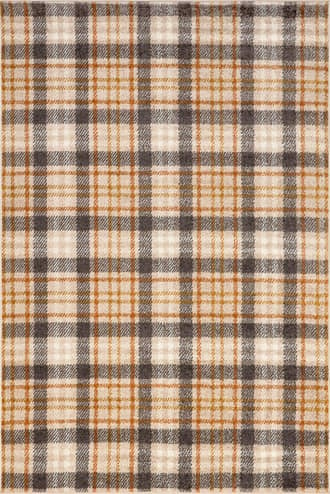 Orange And Ivory Cecile Plaid Rug swatch