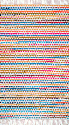 Multi 2' x 3' Rainbow Chindi Mosaic Rug swatch