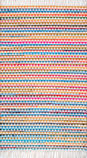 Calypso Rainbow Mosaic Multi Rug, Rainbow Area Rug 8×10