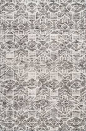 Gray Carved Tribal Trellis Rug swatch