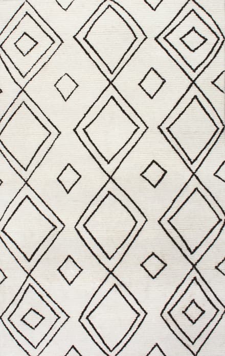 Natural Moroccan Diamond Wool Vega Area Rug