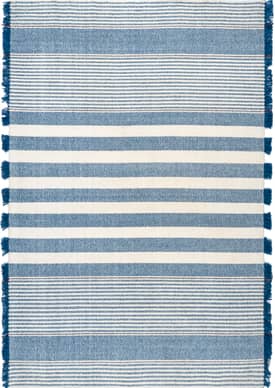 Blue Lenox Wool Striped Rug swatch