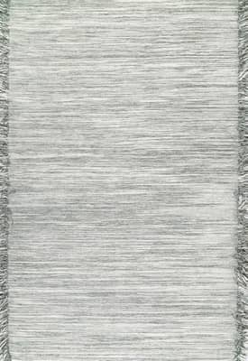 Gray 5' x 8' Striated Flatweave With Side Tassels Rug swatch