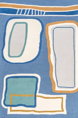 Blue 4' x 6' Annslee Abstract Doodling Rug swatch