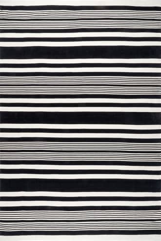 Black 9' x 12' Noelle Reversible Cotton Striped Rug swatch