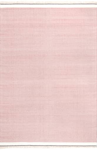 Pink 8' x 10' Jennifer Wool Tasseled Rug swatch