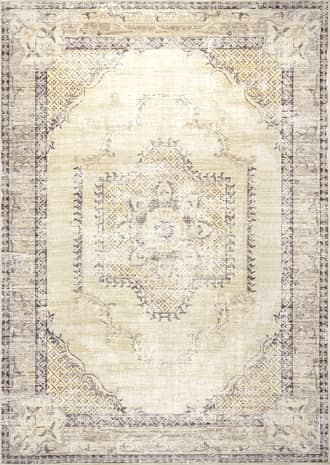 Cream 2' 6" x 8' Burr Medallion Washable Rug swatch