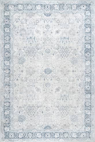 Light Blue 8' x 10' Bayberry Vintage Washable Rug swatch