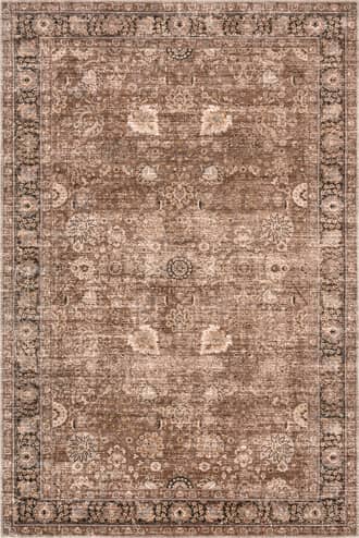 Brown 2' x 3' Bayberry Vintage Washable Rug swatch