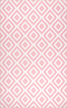 Pink 4' x 6' Greta Scandinavia Diamond Washable Rug swatch