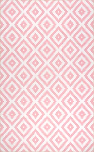 Pink 6' x 9' Greta Scandinavia Diamond Washable Rug swatch