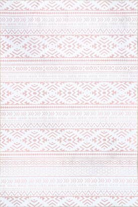 Pink 8' x 10' Corrine Washable Banded Rug swatch
