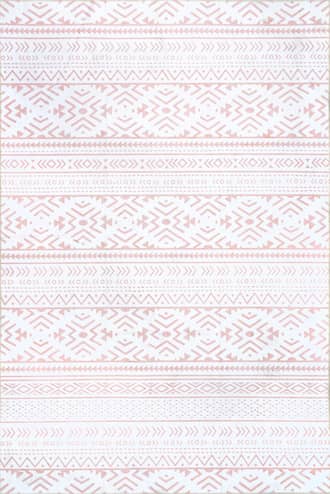 Pink 8' x 10' Corrine Washable Banded Rug swatch