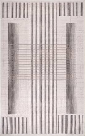 Gray 5' x 8' Jaelynn Striped Washable Rug swatch