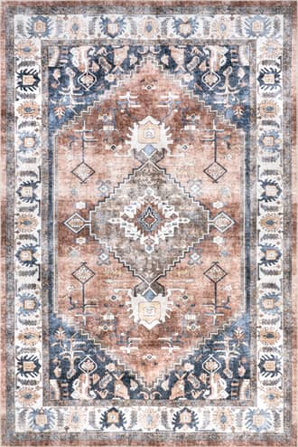 Taupe Charis Medallion Washable Rug swatch
