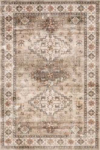 Beige 2' 6" x 8' Barbary Distressed Washable Rug swatch