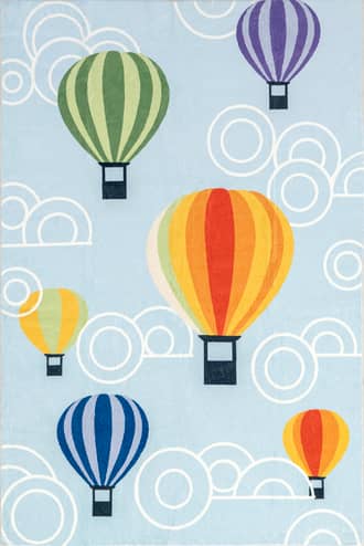 Light Blue Wanids Balloons Kids Washable Rug swatch