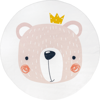 Pink 6' Gracelynn Princess Bear Kids Washable Rug swatch