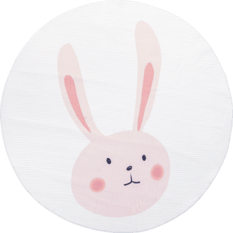 Pink Ambur Bunny Kids Washable Rug swatch