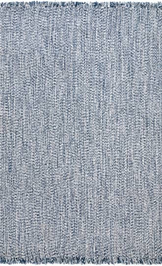 Blue 8' Ashen Braided Tassel Indoor/Outdoor Rug swatch