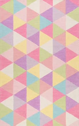 Pink 9' x 12' Dimensional Triangles Rug swatch