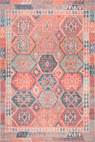 Rust 5' x 8' Kailyn Washable Abstract Rug swatch