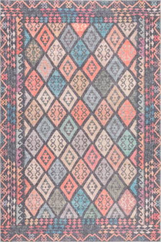 Multicolor Wren Washable Tiled Rug swatch