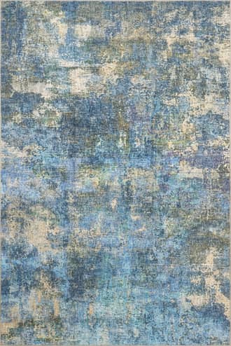 Blue 9' x 12' Bleecker Street Abstract Washable Rug swatch