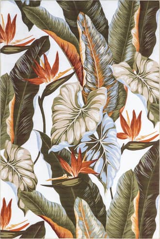 Multicolor Britnee Assorted Leaves Washable Indoor/Outdoor Rug swatch