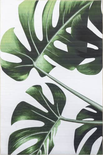 Kennedy Tropical Monstera Leaf Washable Indoor/Outdoor Rug primary image