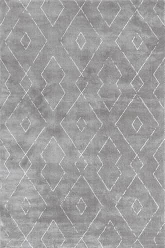 Grey 4' Double Diamond Lattice Shag Rug swatch