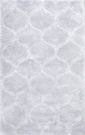 Gray 6' x 9' Super Soft Luxury Shag with Carved Trellis Rug swatch