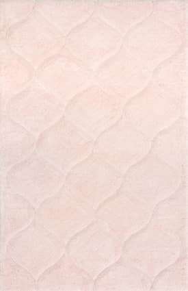 Pink 5' x 8' Super Soft Luxury Shag with Carved Trellis Rug swatch