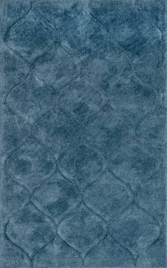 Teal 4' x 6' Super Soft Luxury Shag with Carved Trellis Rug swatch