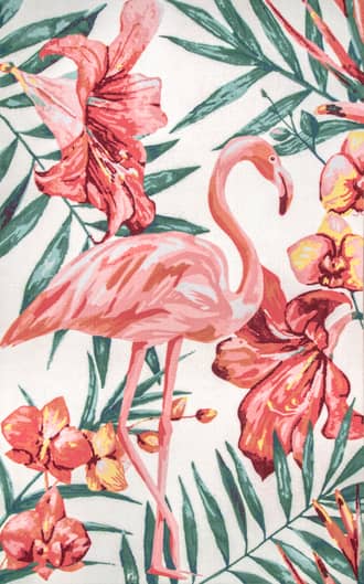 Multicolor 6' Floral Flamingo Indoor/Outdoor Rug swatch
